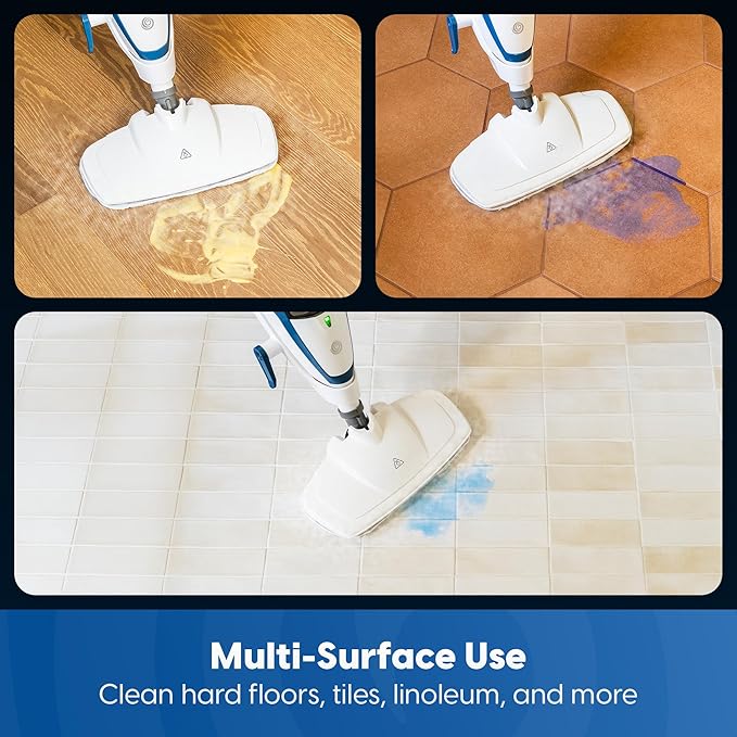 Vacmaster SMF1501 2-in-1 Steam Mop for Floor Cleaning with Detachable Handheld Steamer, Quick-Heating & Lightweight for Hard Floors, Carpets, Tiles and Upholstery