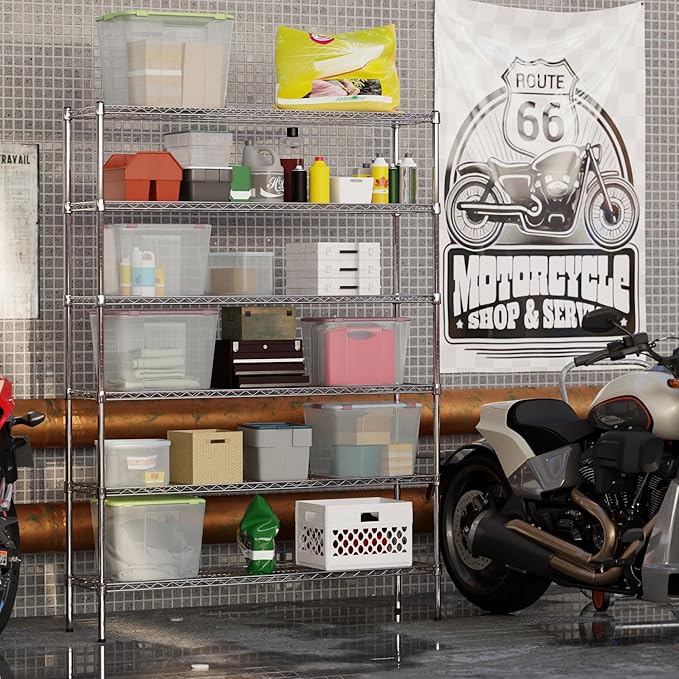 14" Deep x 54" Wide x 74" Height Wire Shelving Kit | 6-Tier | NSF Commercial Storage Rack Unit