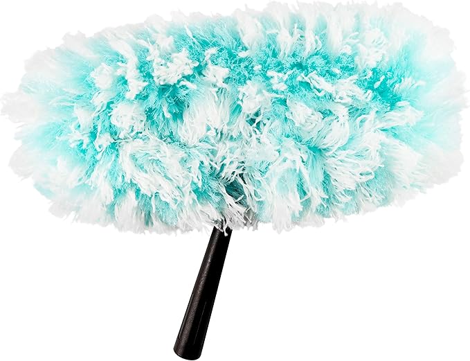 Fuller Brush Fuzzy Fan Duster – Dust & Clean Ceiling Fans, Walls, Woodwork – Polystatic & Microfiber Grabs & Holds Dust, Lint, Cobwebs & Dirt - Fan Duster with Handle (Teal)