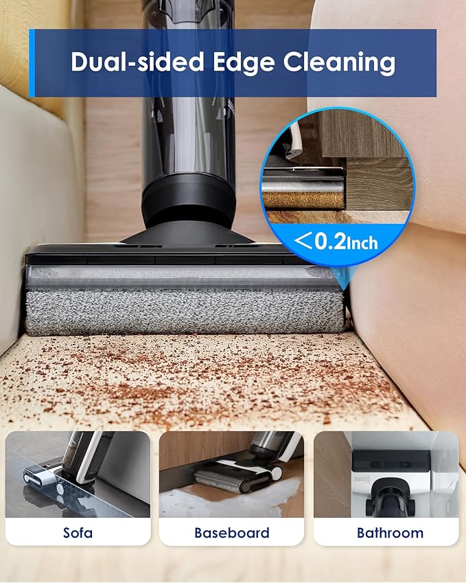 Tineco Floor ONE Switch S6 Cordless Wet Dry Vacuum Cleaner, Smart Floor Cleaner Mop, 5-in-1 Multi-Function Stick Vacuum FlashDry Self-Cleaning Dual-Edge Cleaning, Whole-House Cleaning