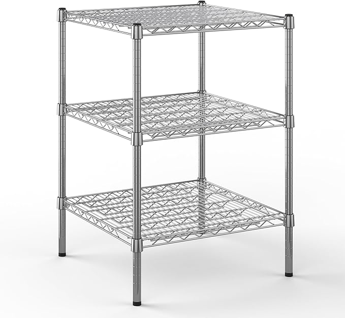 24" Deep x 24" Wide x 34" Height Wire Shelving Kit | 3-Tier | NSF Commercial Storage Rack Unit