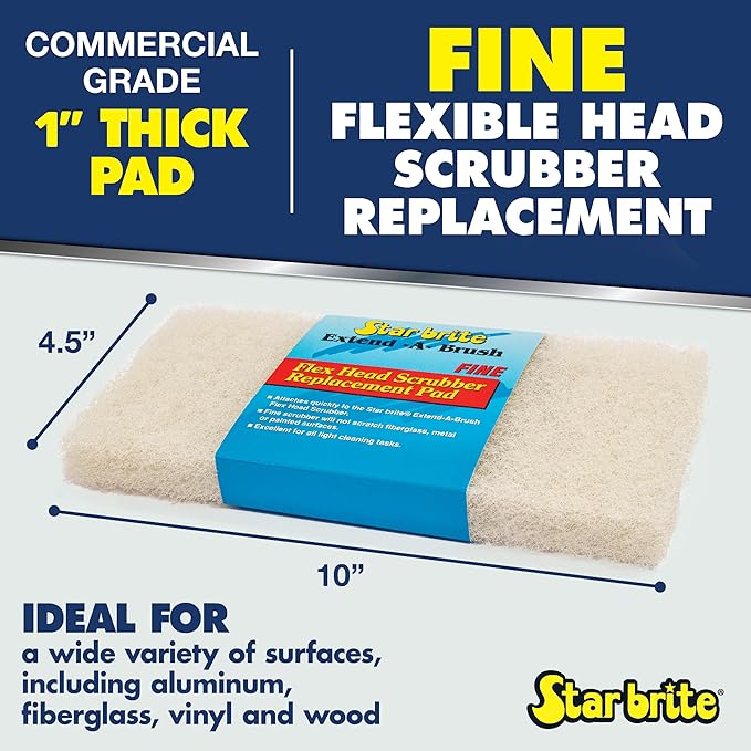 STAR BRITE Flexible Head Scrubber Replacement (Fine) (White) (040125)