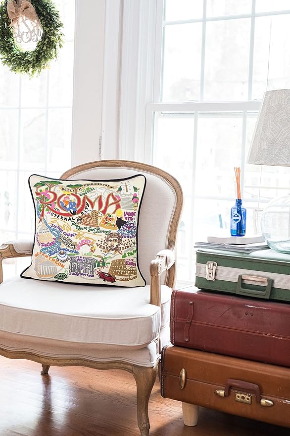 Catstudio Roma Embroidered Decorative Throw Pillow