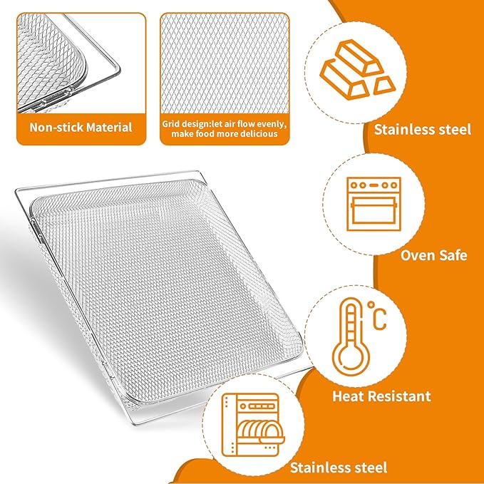 Air Fryer Oven Basket Replacement Baking Trays for Ninja Foodi DT251 DT201 Series Air Fryer Oven, Mesh Basket,Air Fryer Accessories for Ninja Foodi 10-in-1 Smart XL Air Fry Oven
