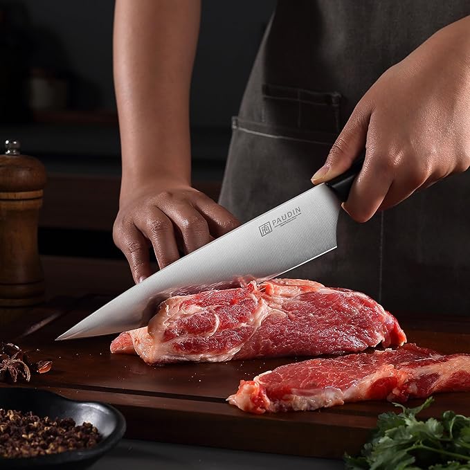 PAUDIN Kitchen Knife Set, 5 Pieces Knives Set for kitchen, Ultra Sharp Kitchen Knives, High Carbon Stainless Steel Knife Set, Precise Cutting with Ergonomic Handle