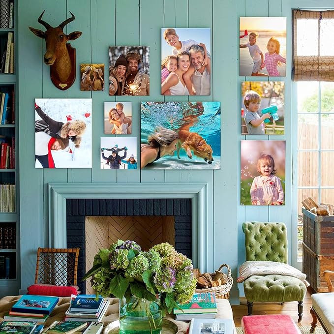 Custom Canvases For Pets Canvas Wall Art Prints With Your Photos With Framed Personalized Dog Cat Portrait Painting Print Framed for Home Decoration, Customized Memorial Gift for Pet Lover Dog Mom