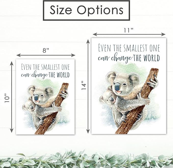 Koala Parent and Child Wall Art Print - Unframed - 11x14 | Inspirational Quote - Motivational Wall Art - Nursery Decor for Boys Room or Girls Room | Unisex Newborn Baby Gift