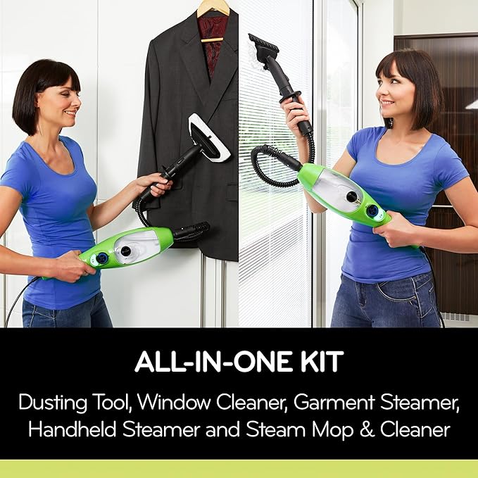 H2O X5 Steam Mop 5-in-1 DualBlast and Handheld Steamer Cleaner For Kitchen Tile Floors, Floor Steamer, Hardwood Floors, Grout Cleaner, Upholstery Cleaner and Carpets