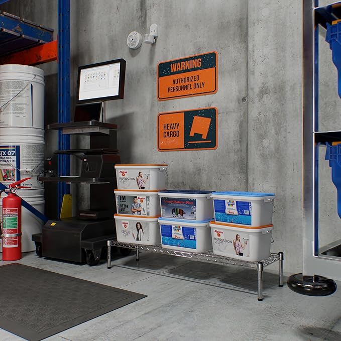 14" Deep x 48" Wide x 8" Height 1-Tier Wire Shelving Kit | NSF Commercial Storage Rack Unit