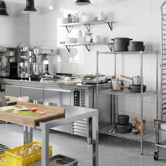 21" Deep x 30" Wide x 54" Height Wire Shelving Kit | 3-Tier | NSF Commercial Storage Rack Unit