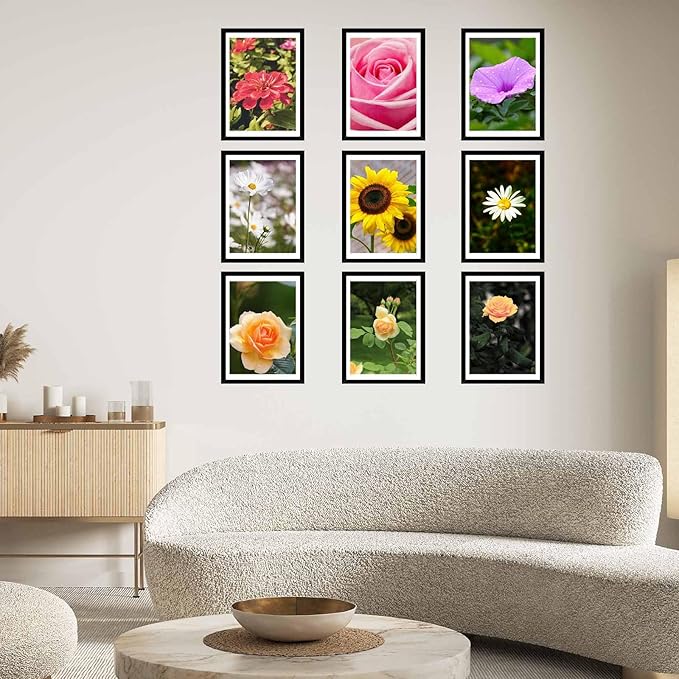 12 Pack 12x16 Picture Frame with 11x14 Mat, Display 11x14 with Mat or 12x16 Without Mat, 12 by 16 Frames Bulk Set of 12 Collage Gallery Wall Decor Photo Frames Set for Wall, Black