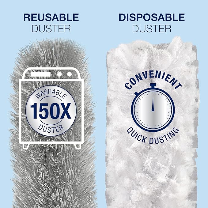Bona High Performance Dusting System - 1 Extendable Handle, 3 Disposable Dusters, 1 Reusable Duster, & 1 Storage Bag - Extendable Dusting Kit