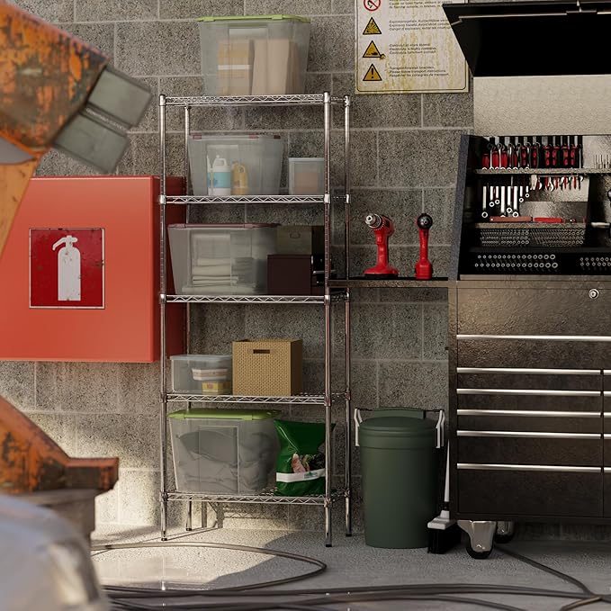 14" Deep x 30" Wide x 74" Height Wire Shelving Kit | 5-Tier | NSF Commercial Storage Rack Unit
