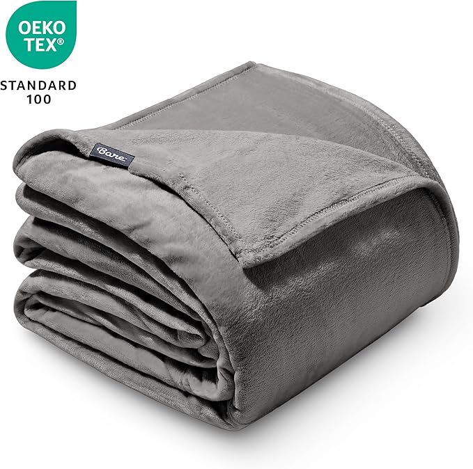 Bare Home Fleece Blanket - Giant Size - Ultra-Soft Lightweight for Bed, Sofa, and Couch - Luxury Microplush - Cozy Warm Blanket (Giant, Grey)