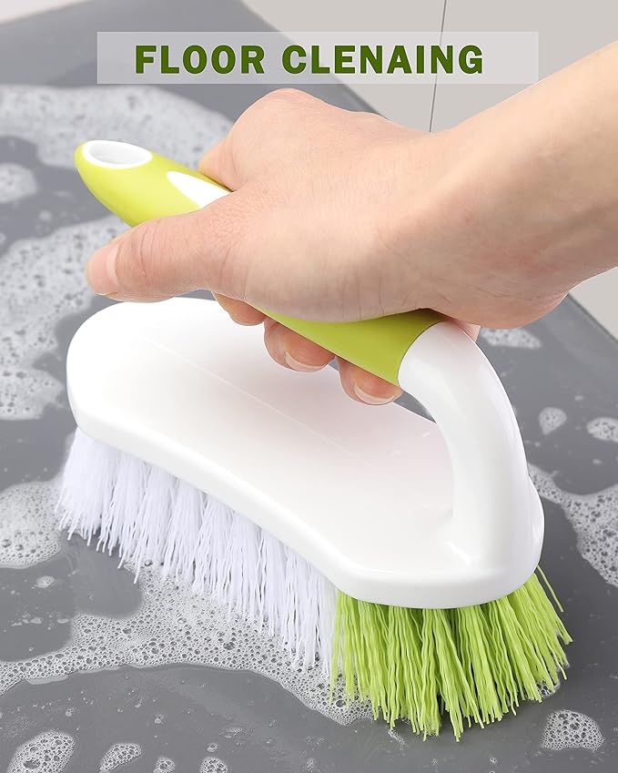 Heavy-Duty Scrub Brush for Bathroom, Kitchen, Shower, Tile, Carpet, and Bathtub Cleaning, 3 Pack