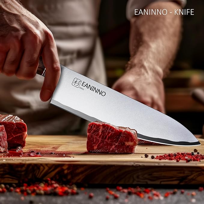 Chef Knife 8 inch Sharp Kitchen Knife, Japanese High Carbon Stainless Steel Cutting Chefs Knife Professional for Meat Vegetable with Bubinga Wood Handle