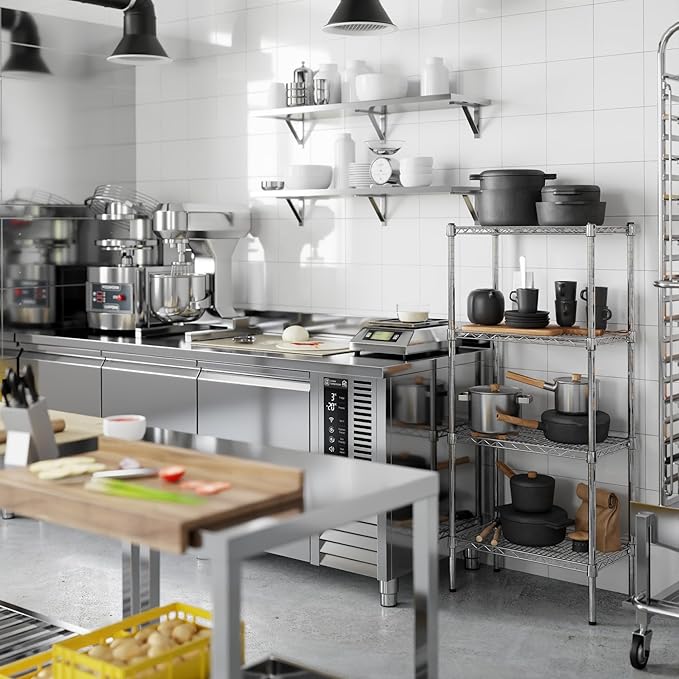 14" Deep x 24" Wide x 54" Height Wire Shelving Kit | 4-Tier | NSF Commercial Storage Rack Unit