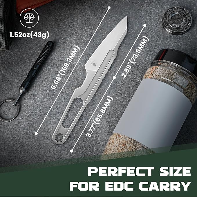 Kizer Cobbler Fixed Blade Knife with Sheath, 2.89 Inch D2 Steel Lightweight EDC Knife, D2 Handle Fixed Blade Hunting Knives, Small Survival Camping Knives, 1057A1