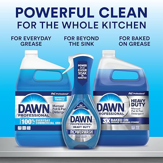 P&G Dawn Dishwashing Liquid Soap Detergent, Bulk Degreaser Removes Greasy Foods from Pots, Pans and Dishes in Commercial Restaurant Kitchens, Regular Scent, 38 oz. (Case of 8) (Packaging May Vary)