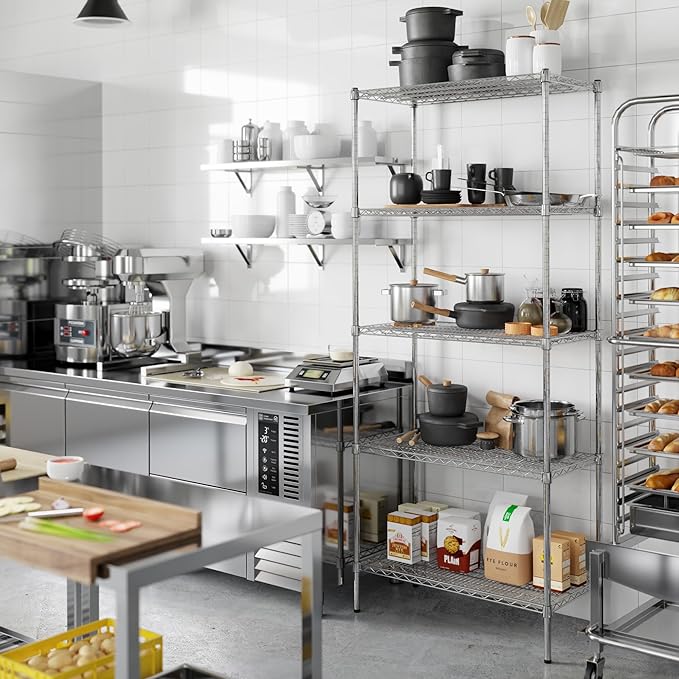 18" Deep x 36" Wide x 86" Height Wire Shelving Kit | 5-Tier | NSF Commercial Storage Rack Unit