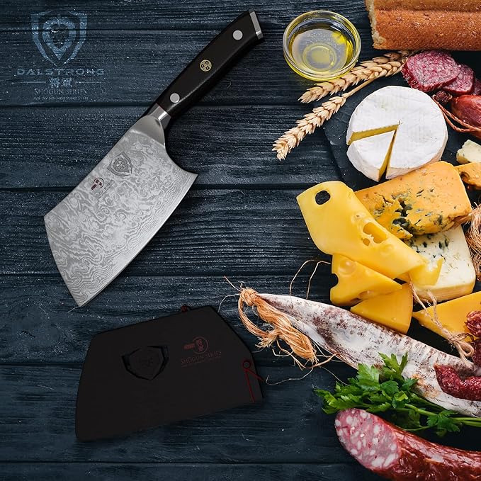 Dalstrong Meat Cleaver Knife-4.5"-Shogun Series ELITE - Razor Sharp - Japanese Steel - Black Handle - Heavy Duty Gift Knife Professional - Vacuum Heat Treated - w/Sheath