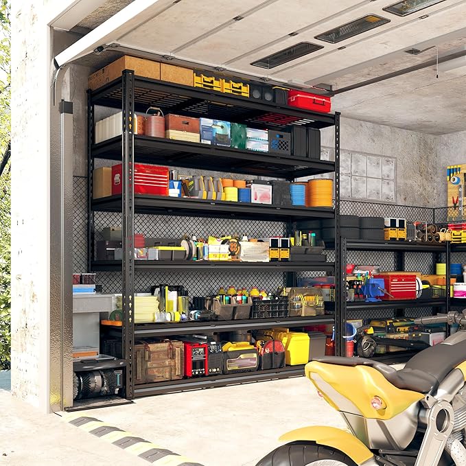 REIBII 3300LBS Storage Shelves 78" H Garage Shelving Units Metal Garage Storage Rack 6 Tier Adjustable Shelving Unit for Basement Warehouse Pantry 48" W X 18" D X 78" H