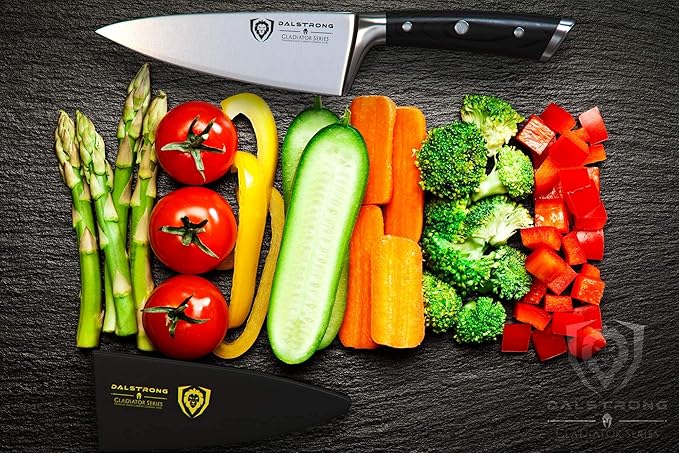 Dalstrong Chef Knife - 6 inch - Gladiator Series Elite - Forged High Carbon German Steel - Razor Sharp Kitchen Knife Gift - Full Tang - Black G10 Handle - Sheath Included - NSF Certified