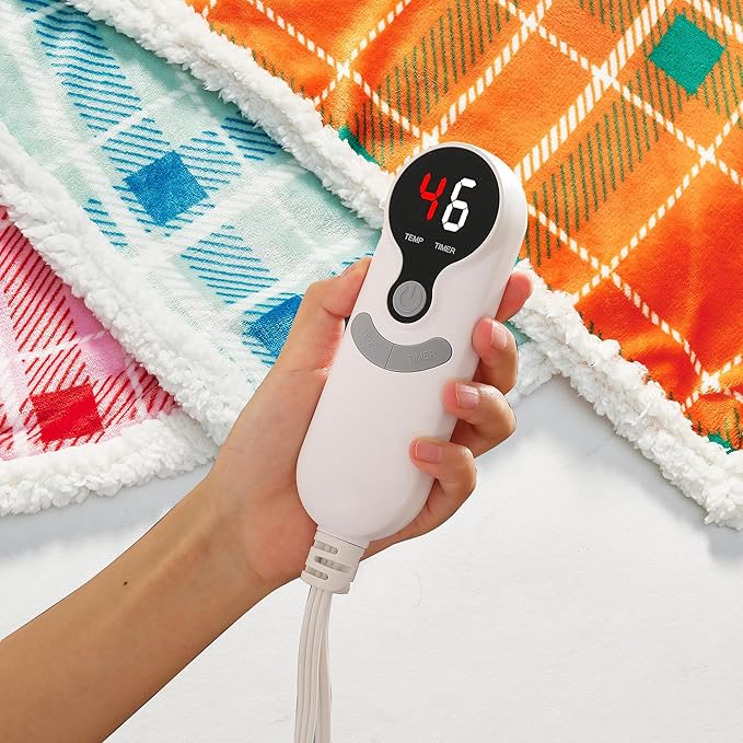 Electric Heated Blanket Full Size 72"x84" - Microplush & Sherpa Fabric Dual-Sided, 6 Heat Settings & 1-10 Hours Auto Off , Cozy Warming Throw for Home, Office, or Bed, Machine Washable,Mint Green