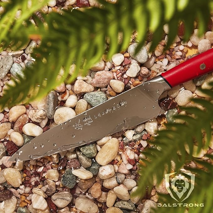 Dalstrong Chef Knife - 8 inch - Phantom Series - Japanese High-Carbon AUS8 Steel Kitchen Knife - Red G10 Handle - Cooking Knife - Kitchen Knife - w/Sheath