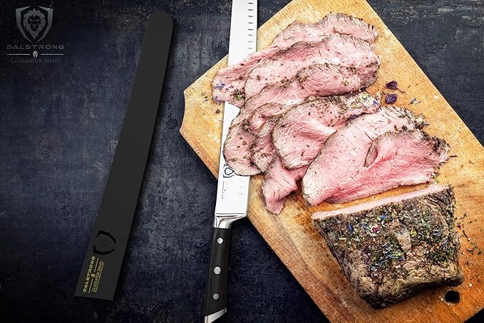Dalstrong Extra-Long Slicing Knife - 14 inch - Gladiator Series Elite - Premium High Carbon German Steel - Black G10 Handle - Carving Knife Gift- Slicer, BBQ, Brisket - Sheath Included - NSF Certified