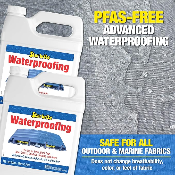 STAR BRITE Waterproofing Spray, Waterproofer + Stain Repellent + UV Protection for Boat Covers, Car Covers, Bimini Tops, Tents, Jackets, Backpacks, Boots, Awnings, Patio Covers & More