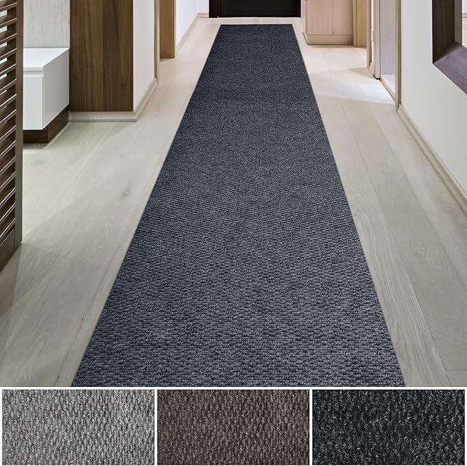 iCustomRug Entryway Door Mat – 4x6ft Charcoal, Indoor/Outdoor, Non-Slip Rubber Backing, Low-Profile All-Weather Carpet, Non-Shedding & Easy Care, Entryway Mat Ideal for High Traffic Areas