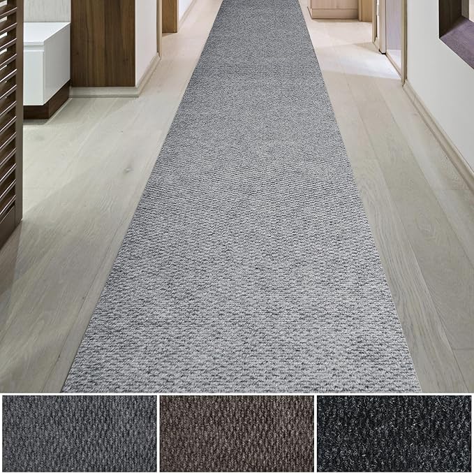 iCustomRug Entryway Door Mat – 4x6ft Grey, Indoor/Outdoor, Non-Slip Rubber Backing, Low-Profile All-Weather Carpet, Non-Shedding & Easy Care, Entryway Mat Ideal for High Traffic Areas