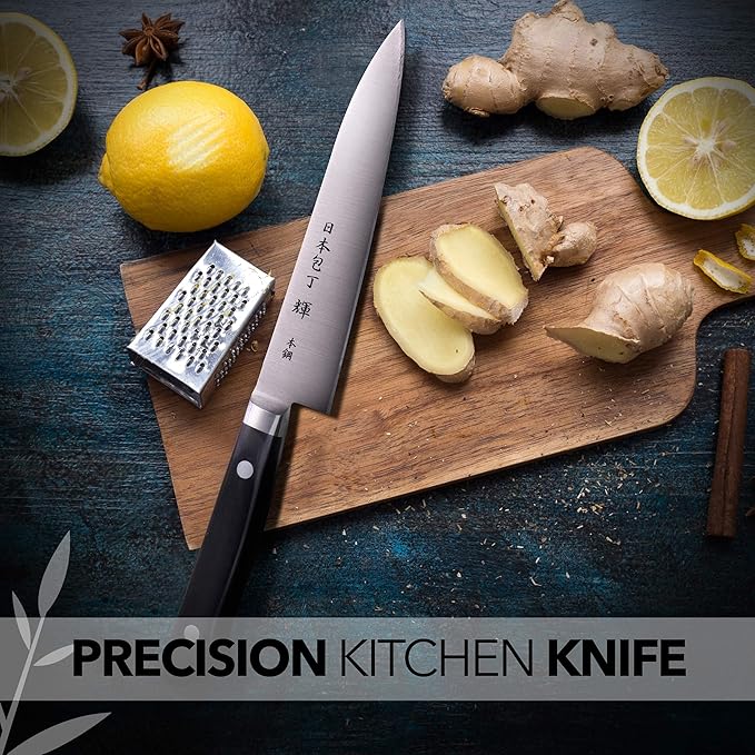 Kagayaki CarboNext Japanese Chef’s Knife, KC-2ES Professional Petty Knife, High Carbon Tool Steel Pro Kitchen Knife with Ergonomic Pakka Wood Handle, 5.9 inch