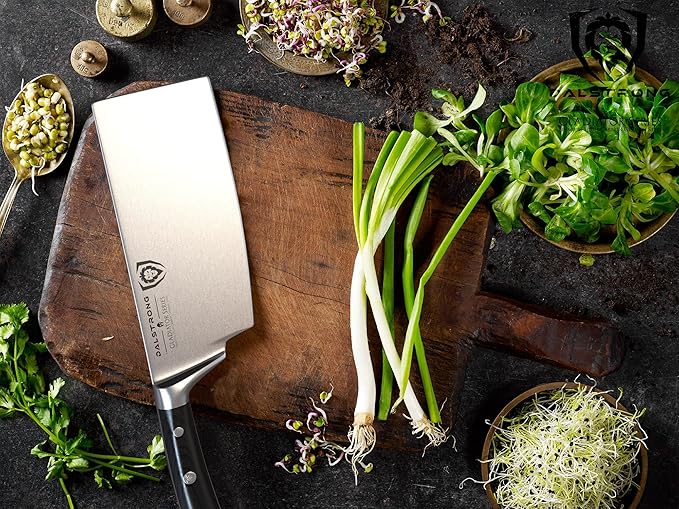 Dalstrong 7" Butcher Meat Cleaver Knife-Gladiator Series-Razor Sharp - Forged High Carbon German Steel Giftable Kitchen Knife - Black Handle-w/Sheath- NSF Certified