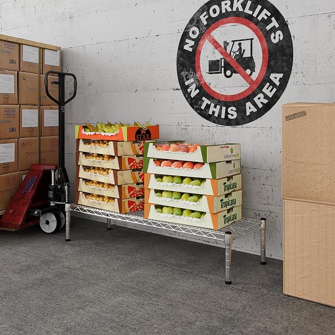 14" Deep x 42" Wide x 8" Height 1-Tier Wire Shelving Kit | NSF Commercial Storage Rack Unit