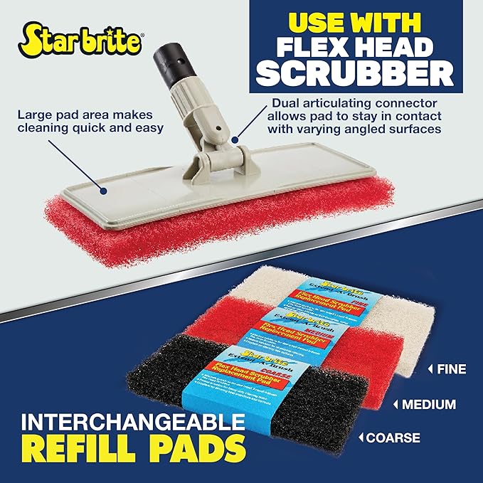 STAR BRITE Flexible Head Scrubber Replacement (Fine) (White) (040125)
