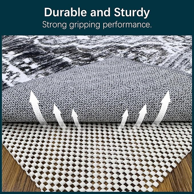 RUGSURE Rug Gripper Pad for Hardwood Floors & Tile Floor - Non Slip Area Rug Pads - Under Carpet Anti Skid Mat - Non Skid Rug Backing, 2x3 Ft