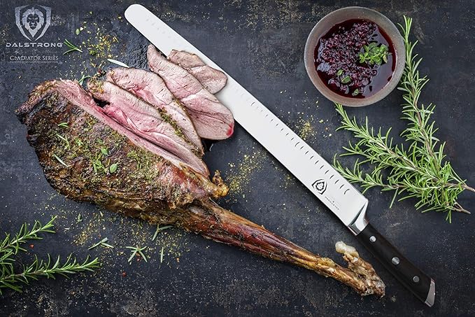 Dalstrong Extra-Long Slicing Knife - 14 inch - Gladiator Series Elite - Premium High Carbon German Steel - Black G10 Handle - Carving Knife Gift- Slicer, BBQ, Brisket - Sheath Included - NSF Certified