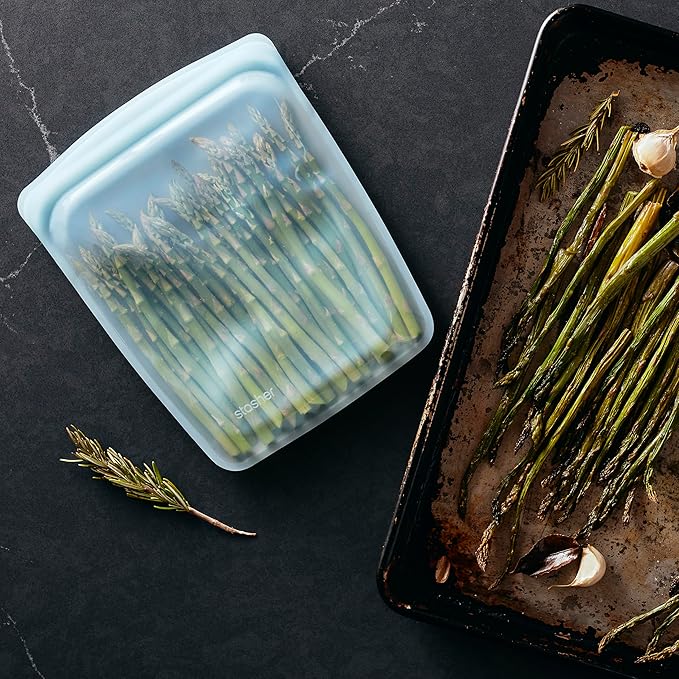 Stasher Premium Silicone Reusable Food Storage Half Gallon Bag, Red, Microwave, Sous Vide, Dishwasher, Oven and Freezer Safe, BPA Free, Leak-free, Eco-friendly, 64 Oz