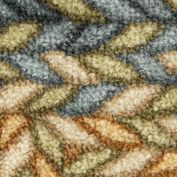 Maples Rugs Marion Bohemian Braided Design Print Runner Rug – Made in USA – Washable, Non Slip Indoor Long Carpet for Hallway, Kitchen, and Laundry Room, 2' x 8', Multi-Color