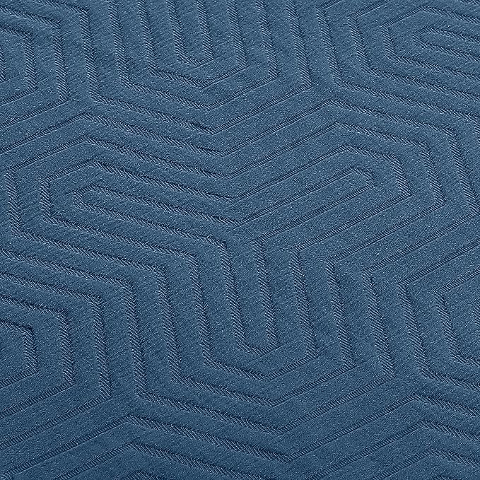 Threadmill Luxury Cotton Blankets for King Size Bed | All-Season Cozy 100% Cotton King Size Blanket | Aster Soft & Lightweight Coverlet fits California King Size Bed, 104x92 | Folkstone Blue