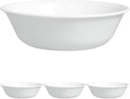 Corelle Vitrelle 4-Pieces 18-Oz Soup/Cereal Bowls Chip & Crack Resistant Glass Dinnerware Set Bowls, Winter Frost White (Pack of 4)