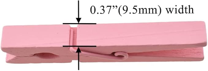 HAHIYO Pink Wooden Clothes Pins Clothespins Small Aviod Fall Apart 2.87 Inches Length 16 Pack Strong Springs No Rust No Discoloration for Laundry Bathroom DIY Craft Photos Food Opened Bags
