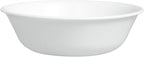 Corelle Vitrelle 4-Pieces 18-Oz Soup/Cereal Bowls Chip & Crack Resistant Glass Dinnerware Set Bowls, Winter Frost White