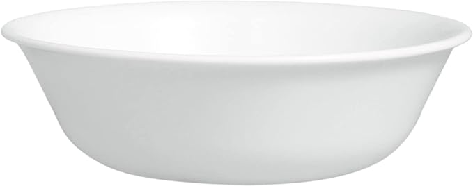 Corelle Vitrelle 4-Pieces 18-Oz Soup/Cereal Bowls Chip & Crack Resistant Glass Dinnerware Set Bowls, Winter Frost White (Pack of 4)