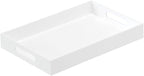 Glossy White Sturdy Acrylic Serving Tray with Handles-10x15Inch-Serving Coffee,Appetizer,Breakfast,Butler-Kitchen Countertop Tray-Makeup Drawer Organizer-Vanity Table,Ottoman Tray-Decorative