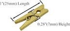 HAHIYO Gold Wooden Clothes Pins Clothespins Mini Do NOT Fall Apart 1 inches Length 80 Pack Sturdy Strong Springs No Rust No Discoloration for Laundry Bathroom DIY Craft Photos Food Opened Bags