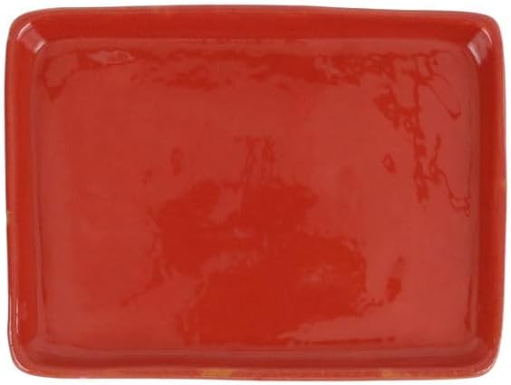Vietri Cucina Fresca Rectangular Tray Handcrafted Terra Cotta Serving Platter Dining and Entertaining - 6 Inch Paprika