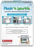 Fluidmaster 8100 Flush 'n Sparkle Automatic Toilet Bowl Cleaning System with Blue Cartridge, Upgraded Version